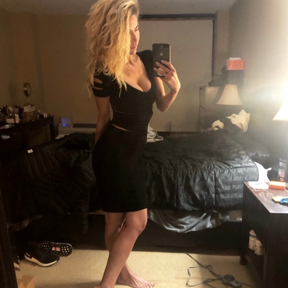 Cushnie et Ochs black knit cut out dress